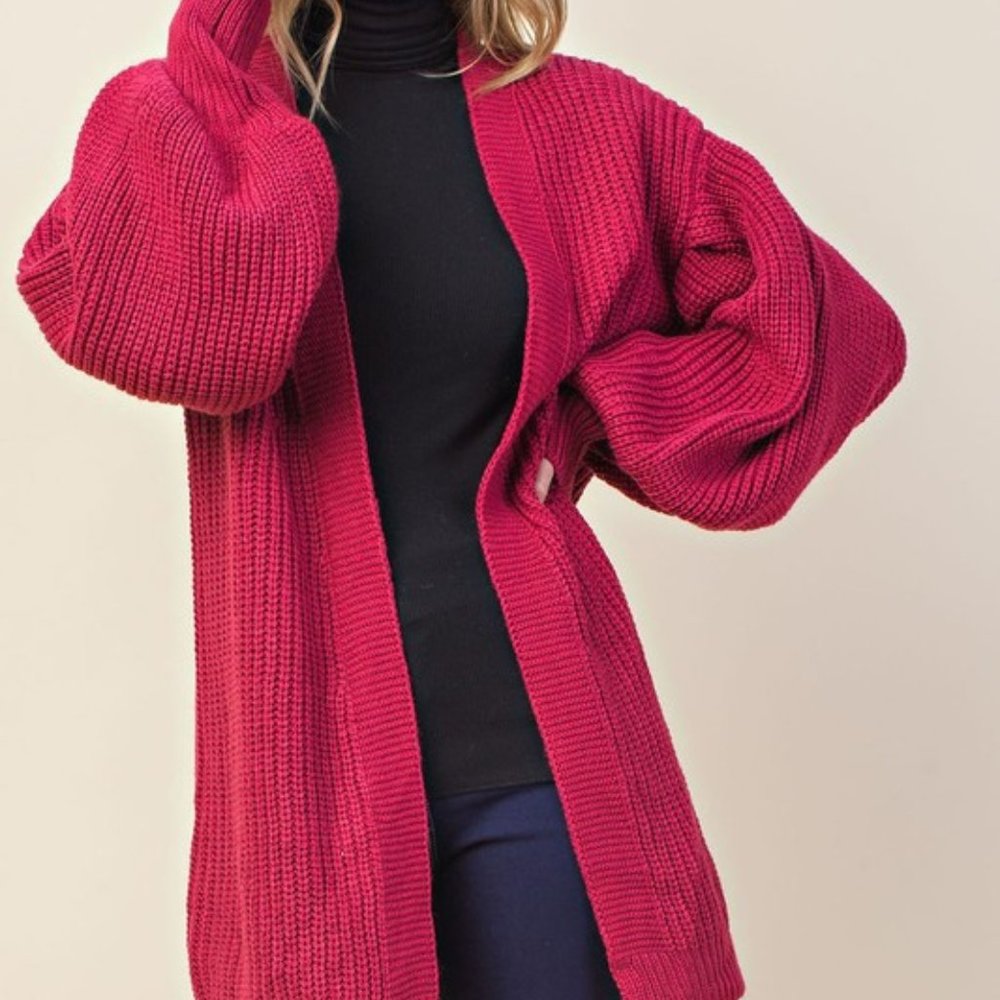 Balloon Sleeved Cardigan.